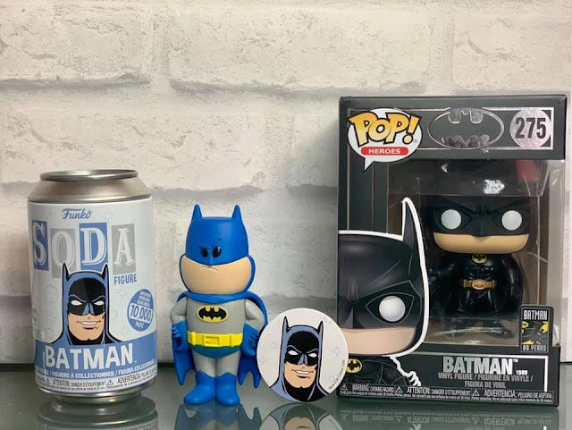 Batman Funko soda can limited edition collectable figure and Pop! Heroes Vinyl figure Batman Funko soda can limited edition collectable figure and Pop! Heroes Vinyl figure