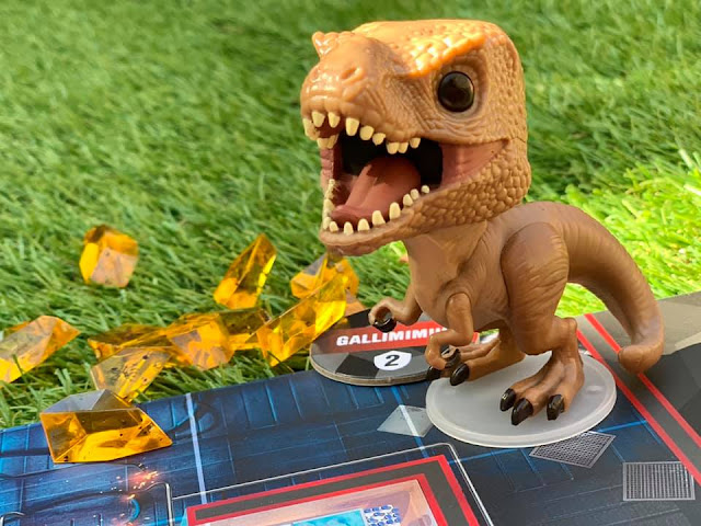 Jurassic Park Funkoverse Strategy game expandalone Tyrannosaurus figure with amber Tyrannosaurus figure with amber